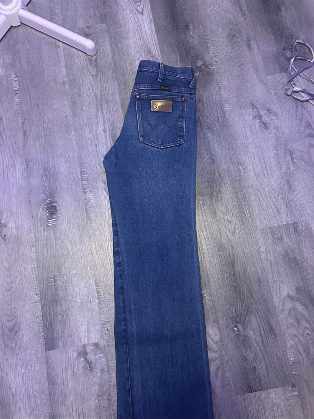 Wrangler Indigo Blue Denim Jeans with Button Fly